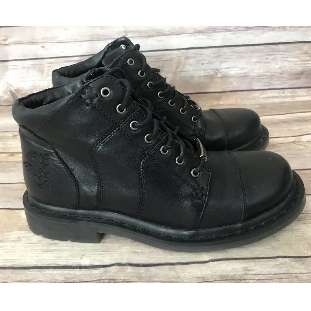Harley Davidson Electra Black Leather Chukka Biker Boots
